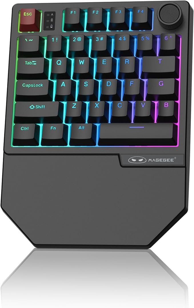 MageGee MK-Axe Tri-Mode One Hand Gaming Mechanical Keyboard Black