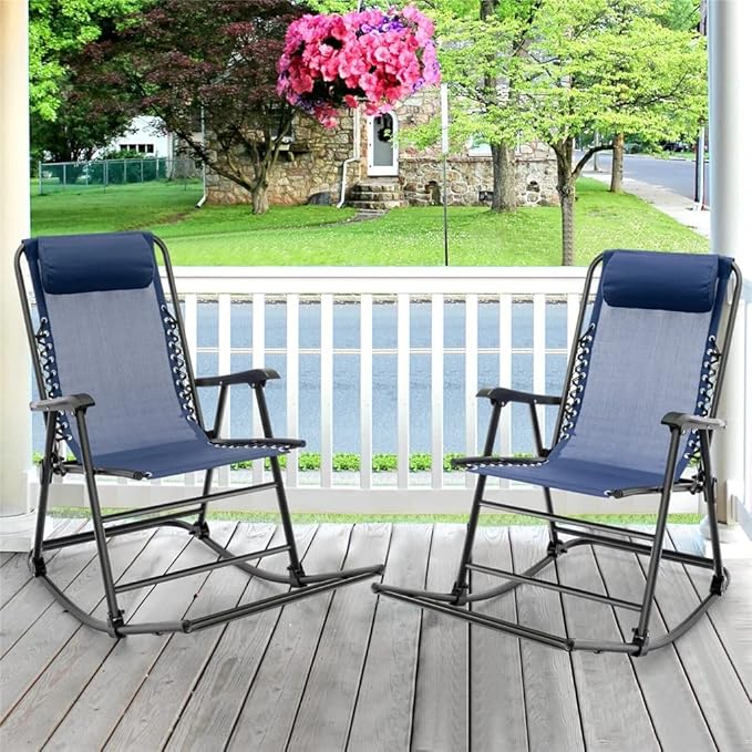 Office Chair Gaming Chair Computer Chair 2 Piece Patio Camping Rocking Chair Folding Rocking Chair Footrest