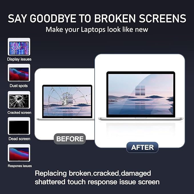 A1932 2019 Year / A2179 2020 Year Replacement Screen 13.3 for MacBook Air Retina (Model：EMC 3302 EMC 3184 MVFH2 MVFJ2 MWTJ2 MWH22) Full LCD Screen Display Assembly with Fix Kit