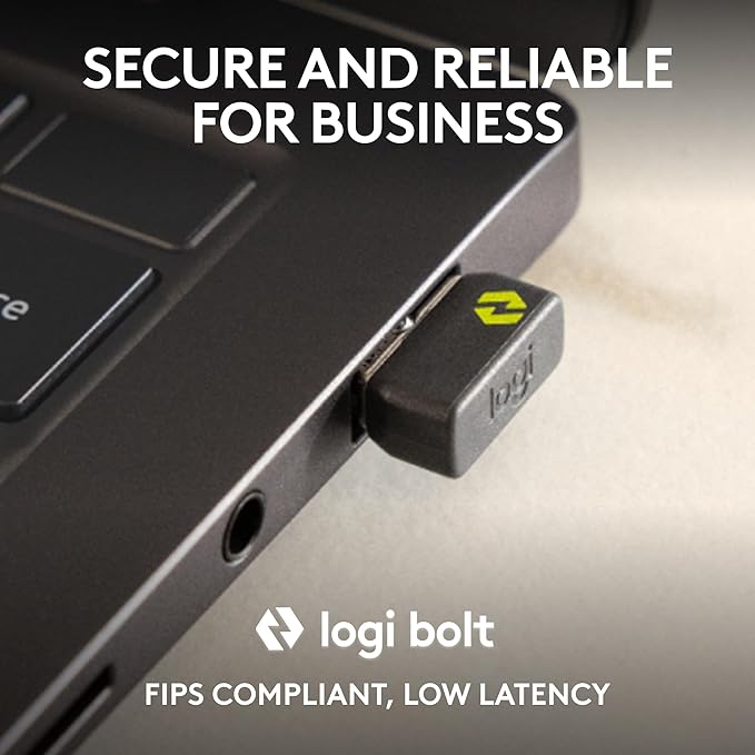 Logitech M240 for Business Silent Wireless Mouse Secure Logi Bolt USB Receiver Bluetooth Globally Certified for Windows Mac Chrome Linux iPadOS Android - Graphite