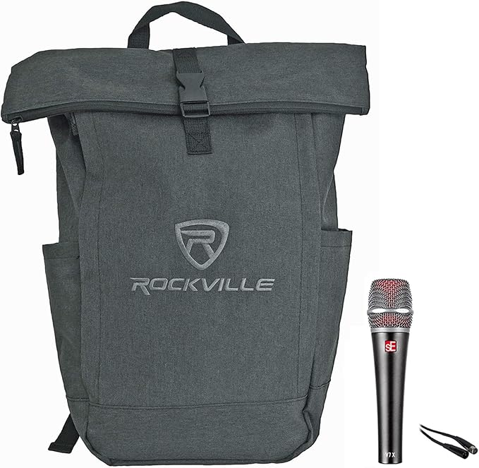 Audiosavings Se Electronics V7 X Bundle: Supercardioid Dynamic Instrument Microphone for Studio Stage RCXFM20E-B 20 Foot XLR Mic Cable RPAK Charcoal Backpack Bag with Padded Laptop Pocket 3-Items