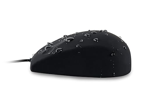 WetKeys Waterproof Professional-Grade Mouse w/Touchpad-Scroll (USB) (Black) |OMWK0C03-BK