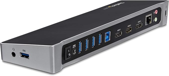 StarTech.com Triple Monitor USB 3.0 Docking Station 2x 4K DisplayPort &amp HDMI USB Type A Universal Laptop Dock Windows/Mac TAA