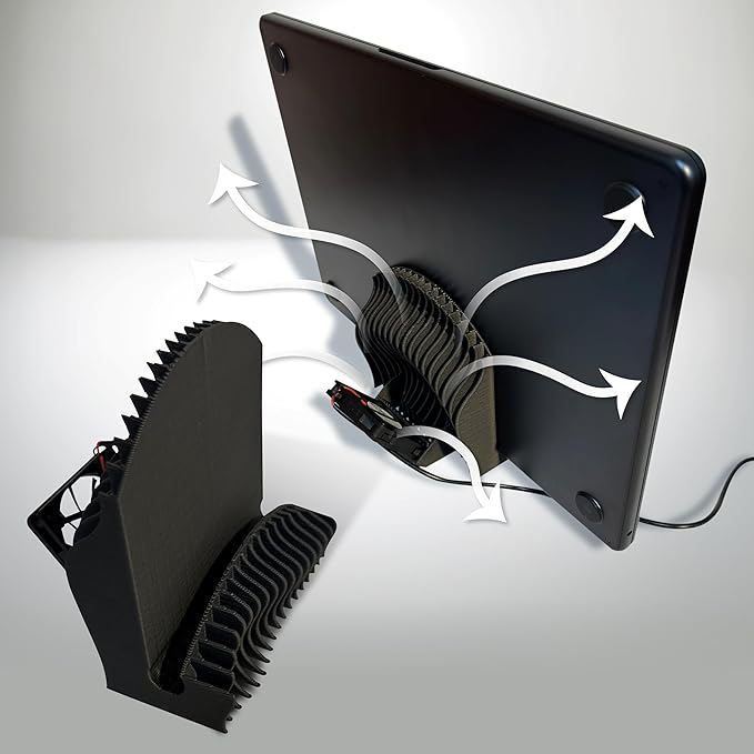Vertical Cooling Stand for MacBook Air M4 M3 &amp M2 Thermally Conductive Polymer 3D-Printed