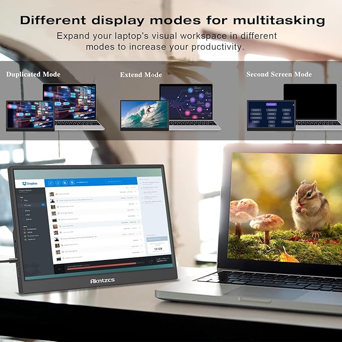 Portable Monitor - 14 FHD 1920x1200P USBC Portable Touchscreen IPS Display USB Type-C HDMI HDR External Monitor for Laptop/PC/Mac/Phone/Xbox Built-in Kickstand &amp Speakers