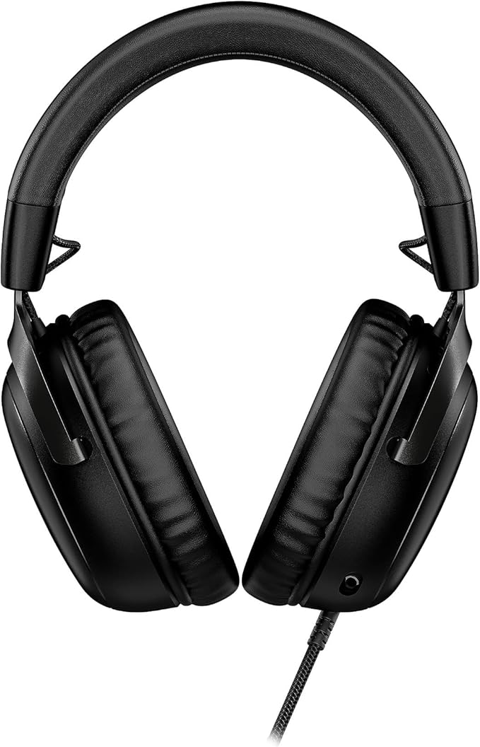 HyperX Cloud III – Wired Gaming Headset PC PS5 Xbox Series X|S Angled 53mm Drivers DTS Spatial Audio Memory Foam Durable Frame Ultra-Clear 10mm Mic USB-C USB-A 3.5mm – Black