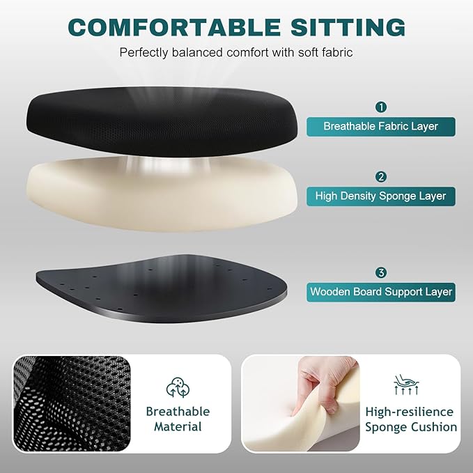 PayLessHere Gaming Chair Ergonomic Computer Chair Office Chair Video Game Chairs with Lumbar Support Desk Chair Armrest Mid Black Cushion Swivel Rolling Chair with Wheels for Home Office (White)