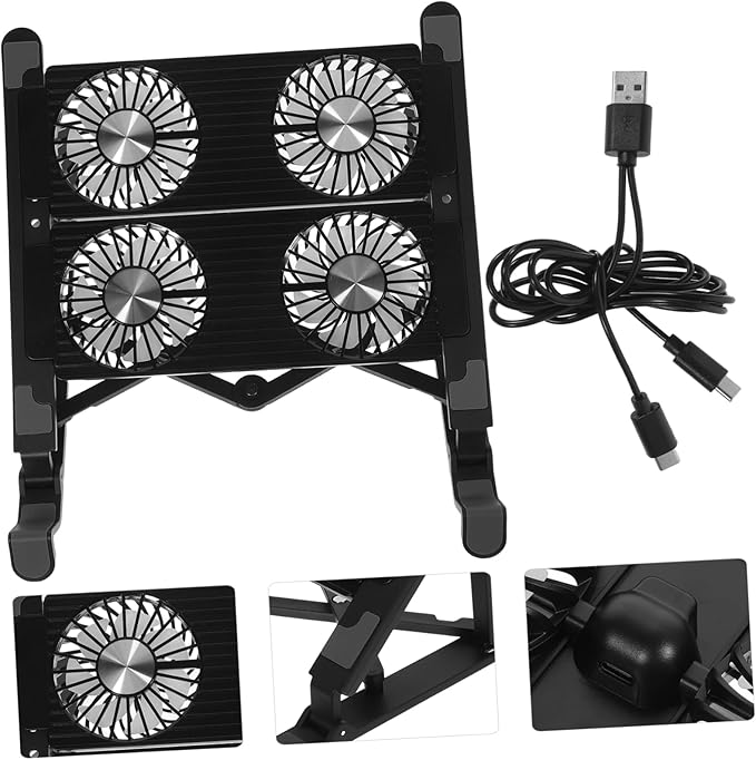 HOMSFOU 1Set Adjustable Laptop Cooling Pad with Fan Lightweight Notebook Stand for Efficient Heat Reduction and Comfortable Usage Skid Design for Stability and Portability