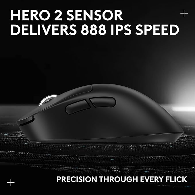 Logitech G PRO X Superlight 2 DEX Wireless Gaming Mouse 60g pro-Grade Right-Handed Mouse with 5 programmable Buttons USB-C Charging 44k DPI Sensor up to 8 kHz Polling for PC/Mac - Black