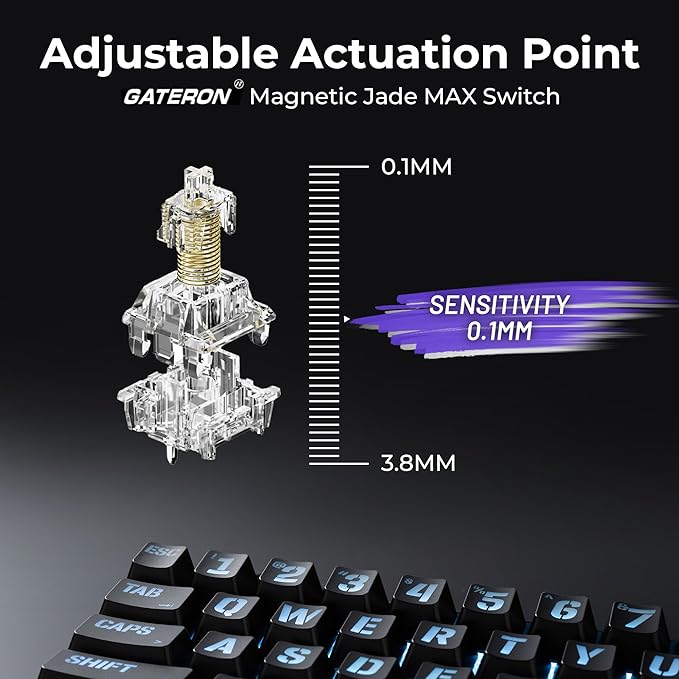 XVX HE68 Max Rapid Trigger Keyboard 60% PercentHall Effect Keyboard with Gateron Magnetic Jade Max SwitchCNC Aluminum Frame Custom Mechanical Key Board for PC/Laptop/Xbox/PS4/PS5Miami Theme Black