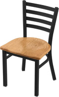 HBS 400 Jackie 18 Chair with Black Wrinkle Finish and Medium Oak Seat