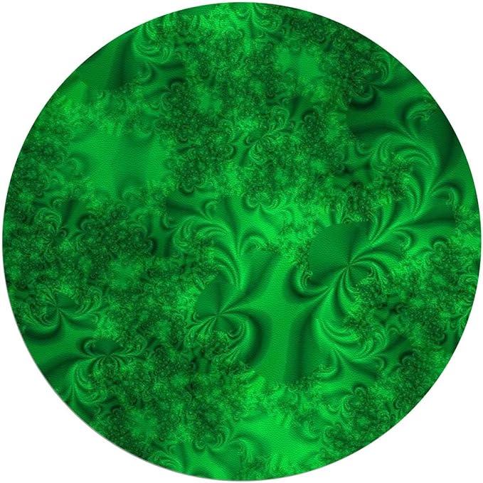 Emerald Green PU Leather Chair Mat for Hard Floors Vibrant Abstract Psychedelic Waterproof Office Floor Mat Chair Floor Protector for Rolling Chair Lime Green Diameter 39.4 in
