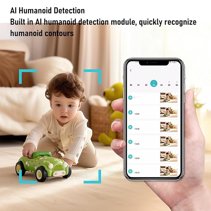 Yunir 2 Way Video Camera 5MP Full HD Video Call Security Camera with AI Human Detection 2.8 Inch Screen 2.4G WiFi for Home Security with 32GB Memory Card
