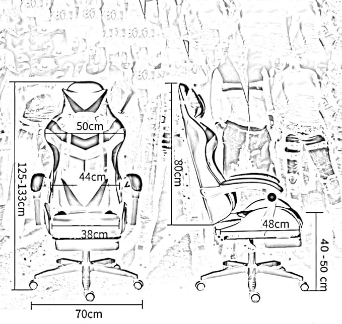 UISLA Swivel Task Ergonomics Lift Seat with footrest High Back Gaming Multifunction with Headrest and Lumbar Support for Video Game Swivel fied