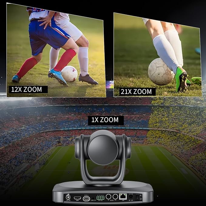 4K PTZ Camera AI AutoTracking 20X Optical Zoom HDMI SDI USB LAN POE Video Conference Camera for Live Streaming Church Worship Education YouTube Facebook