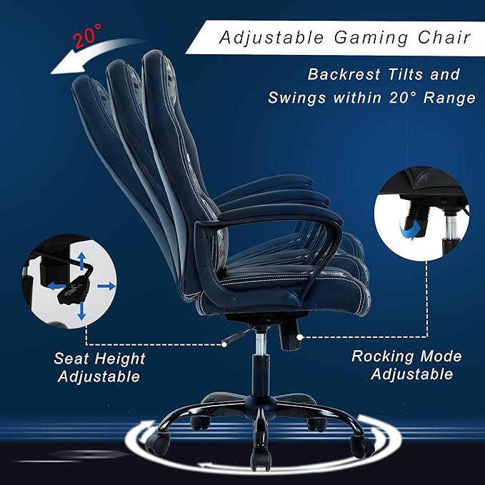 Video Gaming Chair Ergonomic Office Chair Computer Chair Leather Desk Chair Racing Chair Comfy Massage Chair Rolling Chair Silla Gamer Chair Cheap Gaming Chairs for Adults and Kids Camo Chair