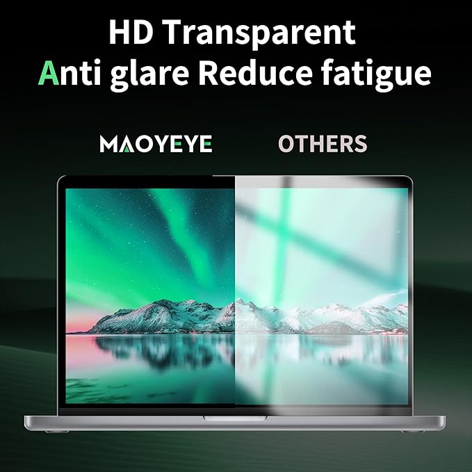 Privacy Screen for MacBook Air 13 Inch M1(2018-2021)&amp Mac Pro 13In M1/M2(2016-2022)Anti Blue Light Glare Filter Removable Bubble-Free Monitor Shield Black Laptop Film With Camera Cover