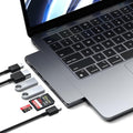 Satechi 7 in 1 USB C Hub Multiport Adapter Pro Slim USB C Dongle 100W Charging 4K HDMI USB 4 USB 3.2 Gen 2 SD/Micro Card Reader for Mac MacBook Air/Pro M5/M4 - Space Gray