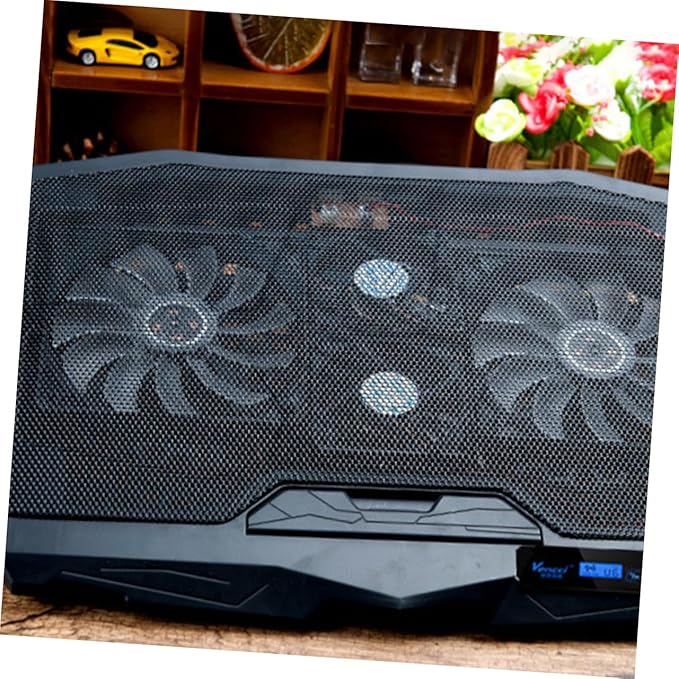 Mikikit Silent Multifunctional Laptop Radiator Cooling Pad with Speed Fans Durable Support Stand for Notebooks Energy Saving and Environmentally Friendly