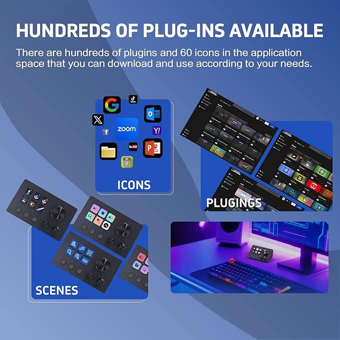 ActionRing Streaming Macro Keypad Stream Controller Deck Gaming Shortcut Keyboard with Customizable 6 LCD Shortcut Keys 3 Buttons and 3 Knobs Trigger Actions in OBS/Twitch/YouTube Windows 10/Mac