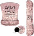 Keyboard Wrist Rest and Mouse Wrist Rest Pad Set with Coasters Ergonomic Support Non-Slip PU Base Easy Typing and Relieve Wrist Pain for Home Office Working Studying Bible Verse Philippians 4:13