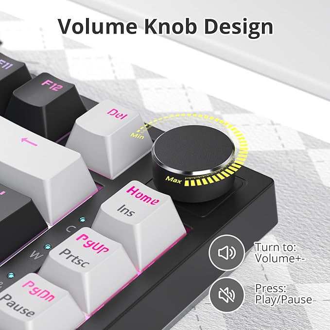 75% Mechanical Gasket Mount TKL Gaming Keyboard - Wired Custom Hot Swappable RGB Backlit for PC &amp Laptop Gamers (Black)