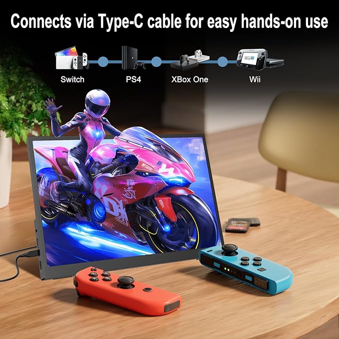 4K Portable Monitor 15.6 Inch Screen Extender 3240×2160 UHD 500 Nits 100% sRGB with 45° Adjustable Stand HDMI &amp USB-C Computer Display for Travel Monitor Laptop &amp PC Mac Phone PS4 PS5 Switc