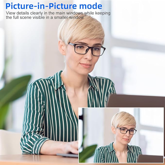 4K Webcam for PC AI Auto Framing Picture-in-Picture USB Webcam with 2x Noise Reducing Mics Auto Light Correction 5X Zoom 92°FOV Plug and Play Ideal for High-end Meeting Video Calling