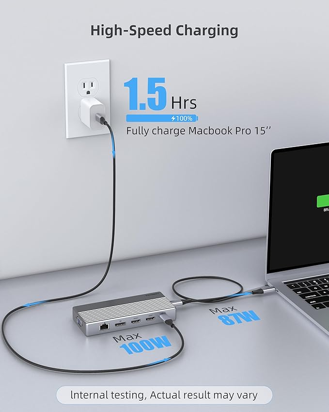 Laptop USB c Docking Station 4 Monitorslsikmc 13-in-1 usbc Hub with Dual HDMI 4kDP 4k VGA 100W PD Gigabit Ethernet3*USB 3.0/USB-cSD/TF Card Reader3.5Audio Computer Dock for Dell/HP/Lenovo