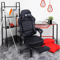 Game in Comfort: Black PU Ergonomic Racing Office Chair with Adjustable Seat Height - Perfect for Work &amp Play