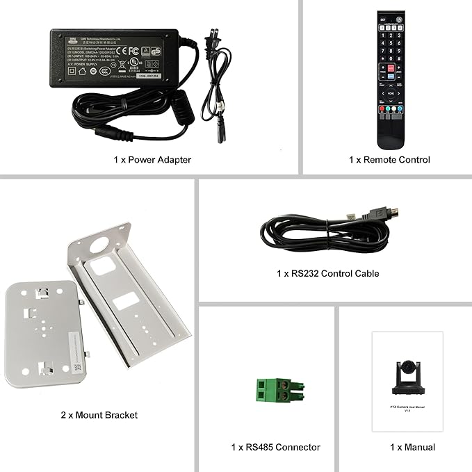 30x Optical Zoom PTZ Camera (White) HDMI/SDI/IP Video Outputs 1080P HD for Church Services Education Healthcare &amp Live Streaming