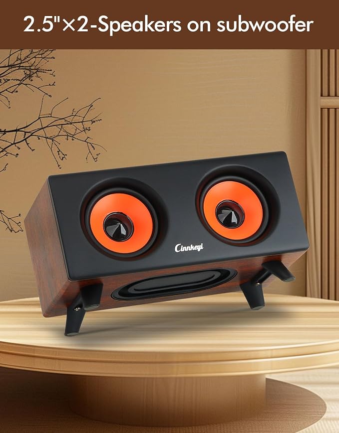 【2026 Update】 USB 2.1 Computer Speakers with Subwoofer 3.5mm/USB Input Pc Speakers with Subwoofer PC/Line-in/Bluetooth Modes Stereo Sound Ideal for Desktops and Laptops