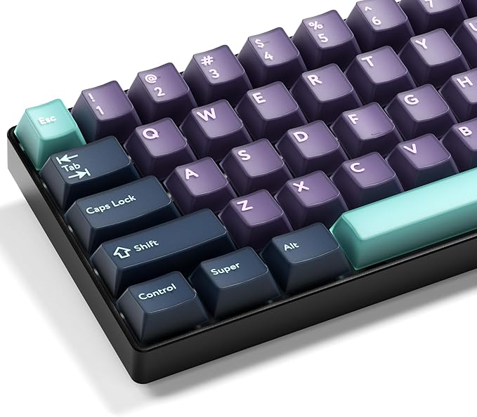 XVX Double Shot PBT Keycaps Set 216 Keys Cherry Profile Custom Keyboard Keycaps Jade Translucent Key caps Compatible with 61/64/68/84/87/100/104/108 ANSI and ISO Layout Mechanical Keyboard