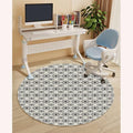 Black White PU Leather Floor Protector Office Chair Mat Round mat Geometric Vertical Square Shaped Gaming Chair Mat Protects Hardwood Floors Chairs Move Smoothly Abstract Diameter 35.4 in
