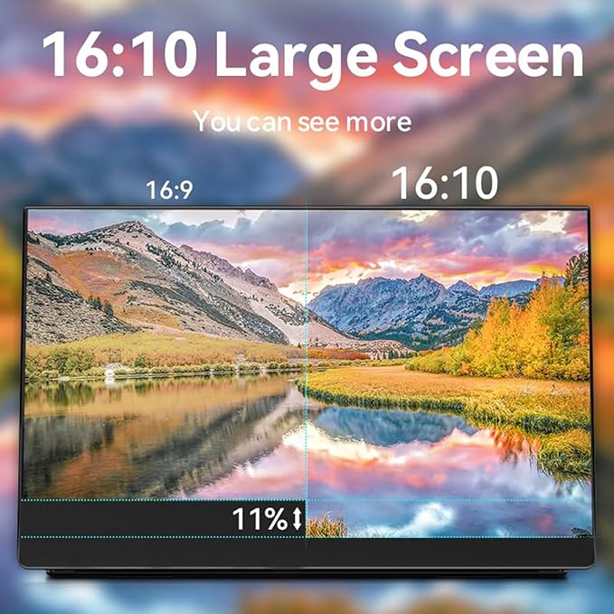 EHOMEWEI Q3 Portable Touchscreen Monitor with Stylus Pen 2.5K 60Hz 16'' 2560 * 1600 400 Nit HDR Brightness FreeSync Eye Care Laptop/PC/Phone/Game Console
