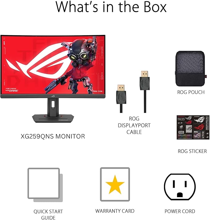 ASUS ROG Strix 25” (24.5” viewable) Esports Gaming Monitor (XG259QNS) - Full HD 380Hz 0.3ms Fast IPS Extreme Low Motion Blur Sync FreeSync Premium DisplayWidget Ergonomic 3 yr Warranty