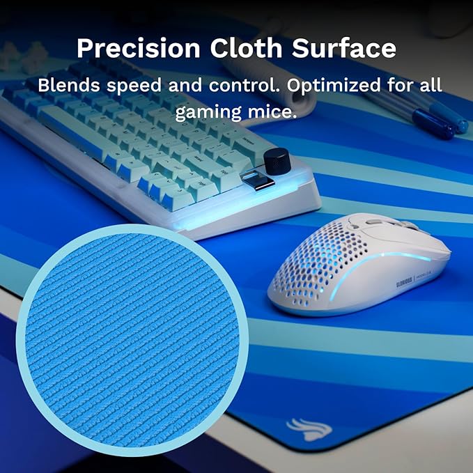 GLORIOUS Gaming Mouse Pad GMP 2 - Ocean - XXL - Spill-Proof Mouse Pad Optimised for Gaming Sensors Balanced Surface for Speed &amp Control Anti-fray Edges - 915mm x 460mm x 3mm - 2XL Desk Mat