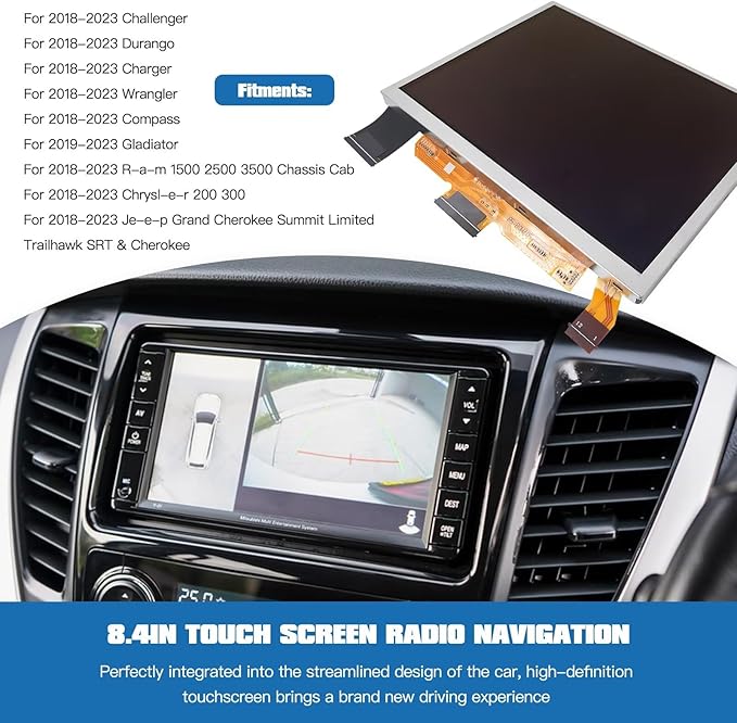 8.4 U-Connect 4C UAQ Touch Screen Navi LCD Display TDO-XGA084 Fit for Jeep Grand Cherokee Overland Sport Utility 4-Door 3.6L 3604CC 220Cu. in. V6 Flex DOHC Naturally Aspirated 2018-2024