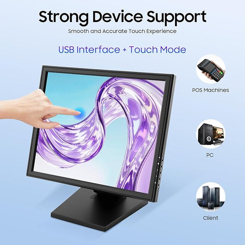 17 Inch LCD Touchscreen Monitor Computer Touch Screen PC Display Desktop Touch Displayfor Business Restaurant Supermarket Grocery
