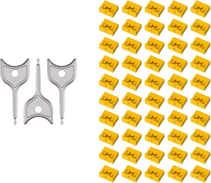 50PCS USB-A Port Blockers with 3 Keys-Removable Type-A Data Protection - Dust &amp Moisture Resistant Shield for Laptops PCs Gaming Devices &amp Tamper Protection (Yellow)