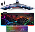 RGB Mouse Pad Gaming Mousepad Large Desk Pad with LED Light 13 Light Modes Touch Control Extended Soft Computer Keyboard Mat Pad with Non-Slip Rubber Base Desk Mat for Office &amp Home(31.5X11.8)