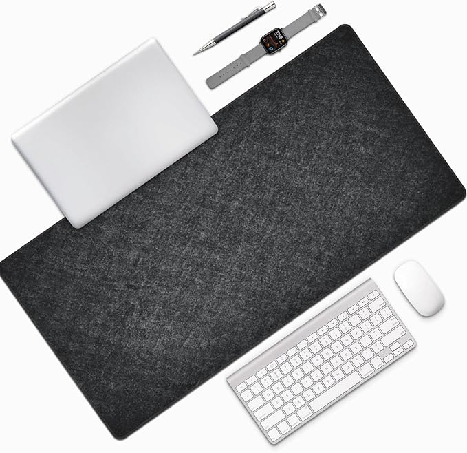 AQQA 3XL Huge Mouse Pads Oversized (48x24) - Extra Large Gaming XXXXL Mouse Pad for Full Desk - Big Mouse Pad with Non-Slip Rubber BaseStitched EdgeDesk mat for LaptopComputer &amp PC Dark Grey