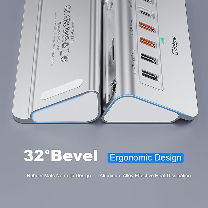 P9R PRO USB C Hub Ethernet 10 in 1 USB Docking Station 10Gbps with 4K@60Hz HDMI USB C and 2 USB A 3.2 LAN 2 USB A 2.0 PD 100W SD/TF Ports USB to Ethernet Adapter for PC iPhone 16/15 Mac