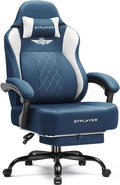 GTPLAYER Big and Tall Gaming Chair Breathable Fabric Computer Chair with Strong Lumbar Support Comfortable Office Chairs with Pocket Spring Cushion High Back Ergonomic Desk Chairs with Footrest