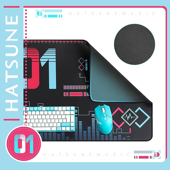 Mouse Pad 35.4x15.7 for Hatsune Miku Collaboration Series Desk Mat