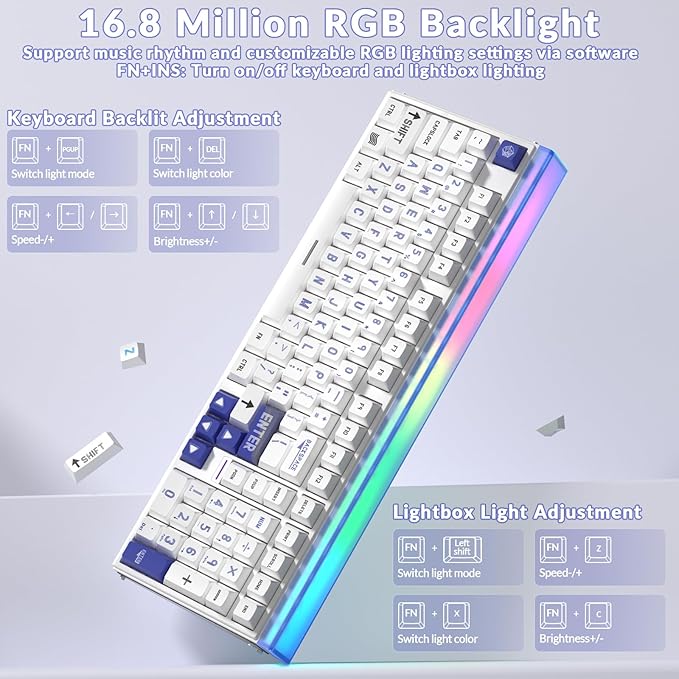 AULA Hero 99 Wired Gaming Keyboard Hall Effect Keyboard with Rapid Trigger Mode Hot Swappable Magnetic Switch Keyboard with Number Pad Web DriverRGB Backlit Mechanical Keyboard for Office PC Gamer