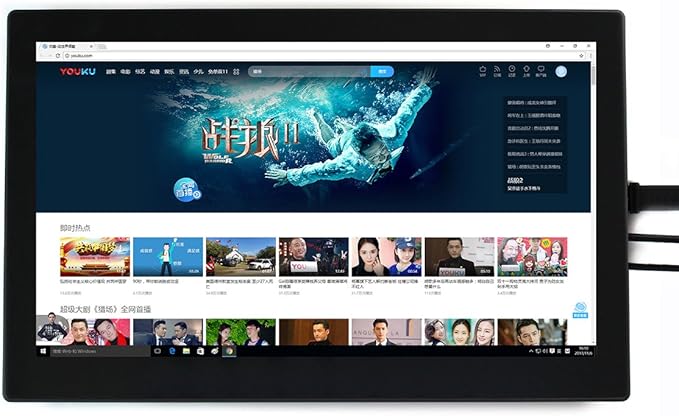 waveshare 13.3inch Capacitive Touch Screen LCD V1 with Case and Toughened Glass Cover 1920×1080 HDMI IPS