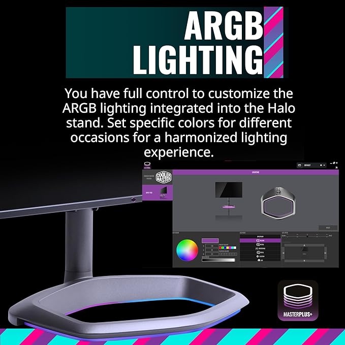 Cooler Master GM27-FQSA 27” ARGB 2K IPS 165Hz QHD 2560 x 1440 PC Monitor 1ms (MPRT) HDR10 FreeSync Premium DP*1 HDMI 2.0 * 2 USB B*1 USB A*2 USB C*1 VESA Mount (CMI-GM27-FQSA-US)