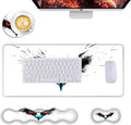 Mouse PadLarge Desk Mat Set 4in1 XL Mousepad + Keyboard Wrist Rest+Mouse Wrist Rest+Coaster with Ergonomic Desk Pad for Home Office Table Computer Cover -Eagle with Red Eyes