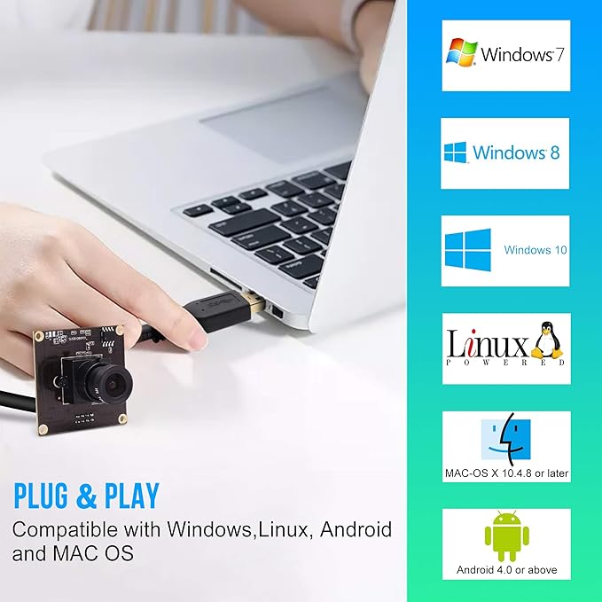 High Speed USB3.0 Camera Module High Definition 1280 * 1080@50fps 2MP Webcam Full HD 1080P USB Camera with IMX291 Sensor Plug&ampPlay USB Webcam for WindowsLinuxRaspberry Pi